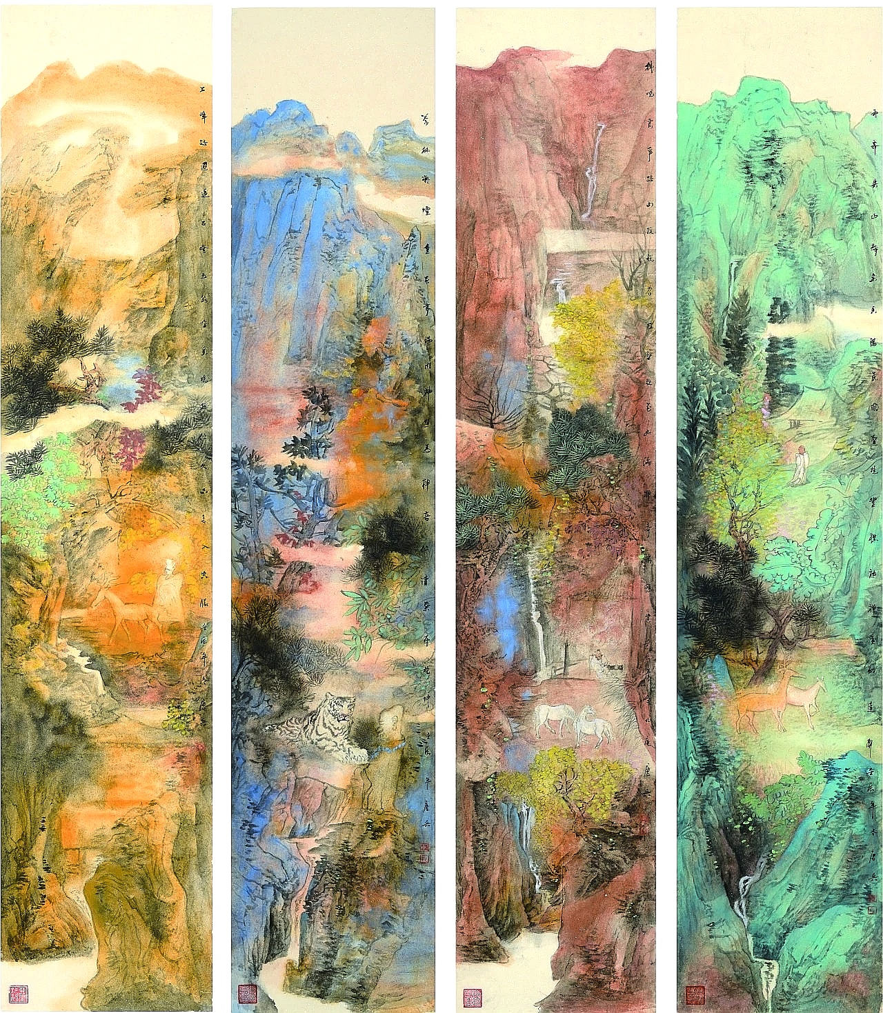 唐兵  《溪雨.知音.沐风.延伫图》.jpg