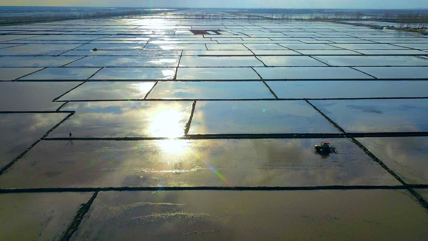 北大荒股份八五六分公司抢抓有利时机每天调动1200多台机械投入水田整地，截止目前，近百万亩水田整地已基本完成。【黄永兴&nbsp;倪崇海 摄】.jpg