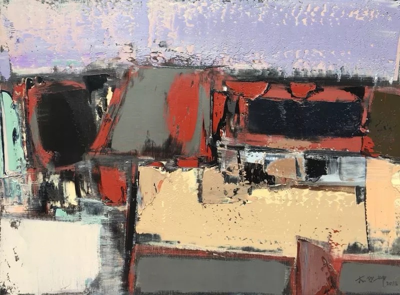 李哲坤  《庭院·太阳岛一》.jpg