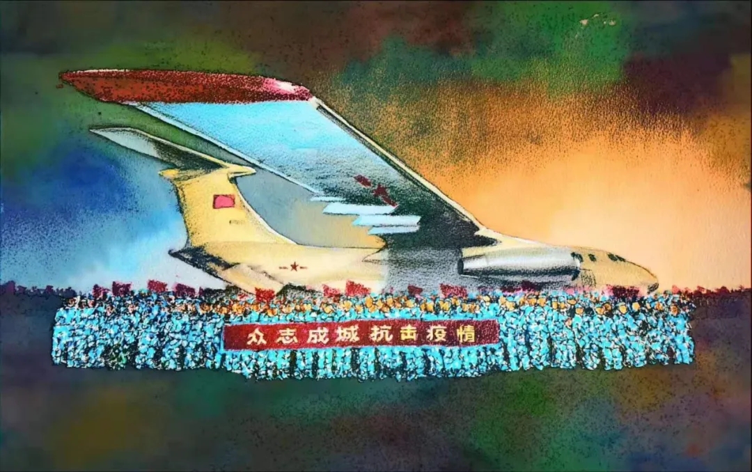 盖景福 《众志成城 抗击疫情》 油画.webp.jpg