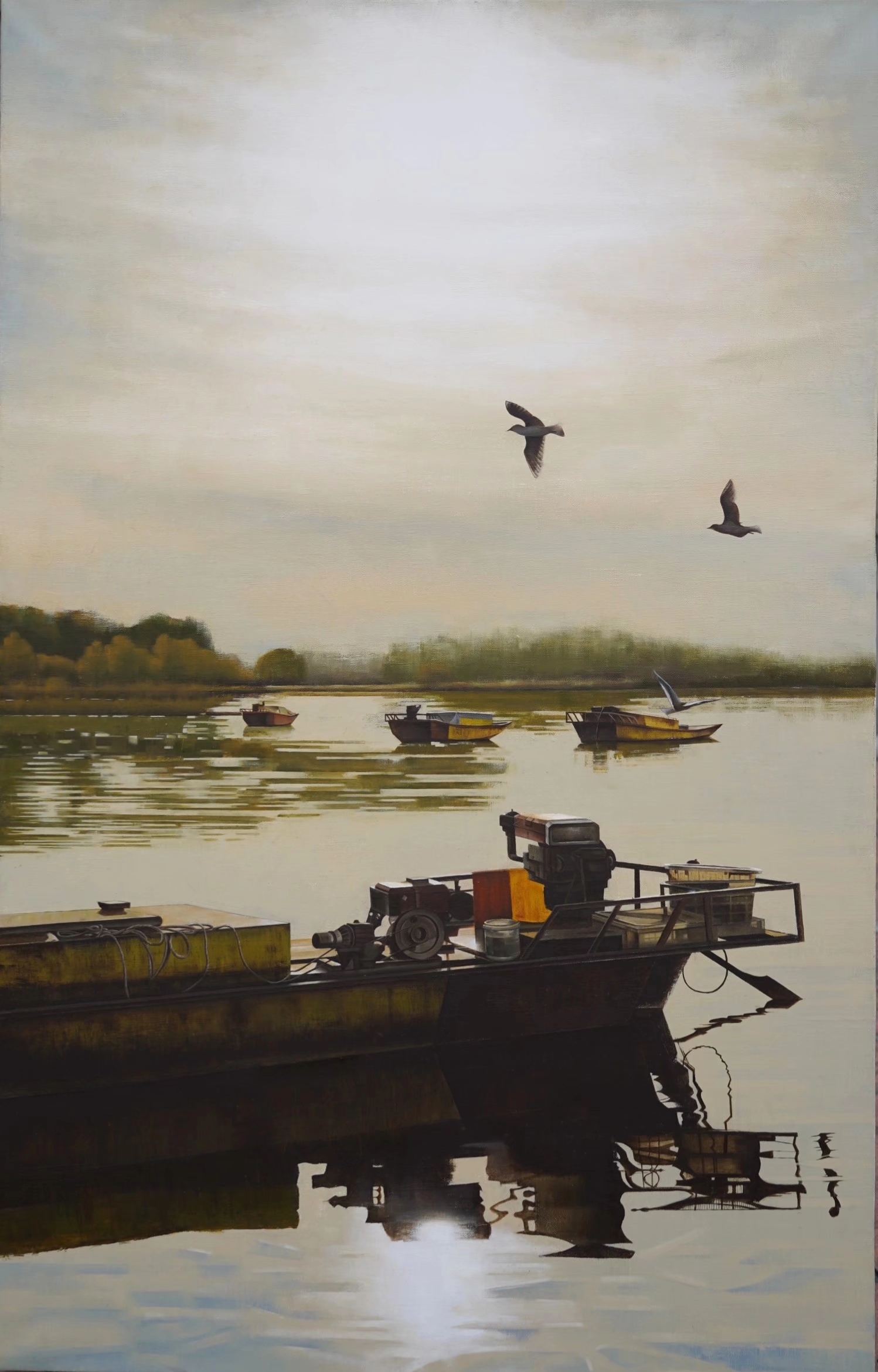 36.纪锐 《渔舟唱晚》 70x110cm.jpg