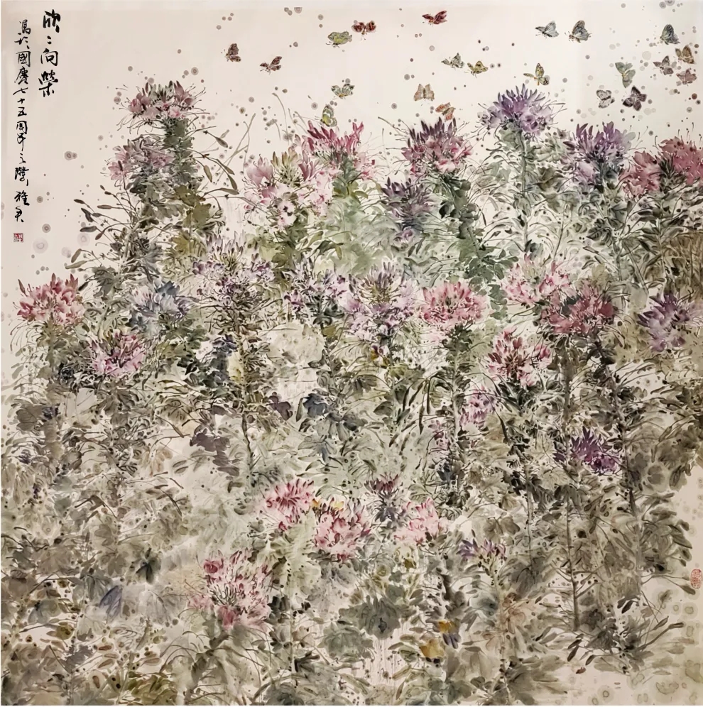 田雅君 《欣欣向荣》 中国画 200cm×200cm.webp.jpg