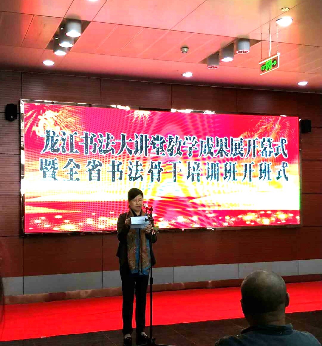 3王晓凤代表张戈主席在开班式上致辞.jpg