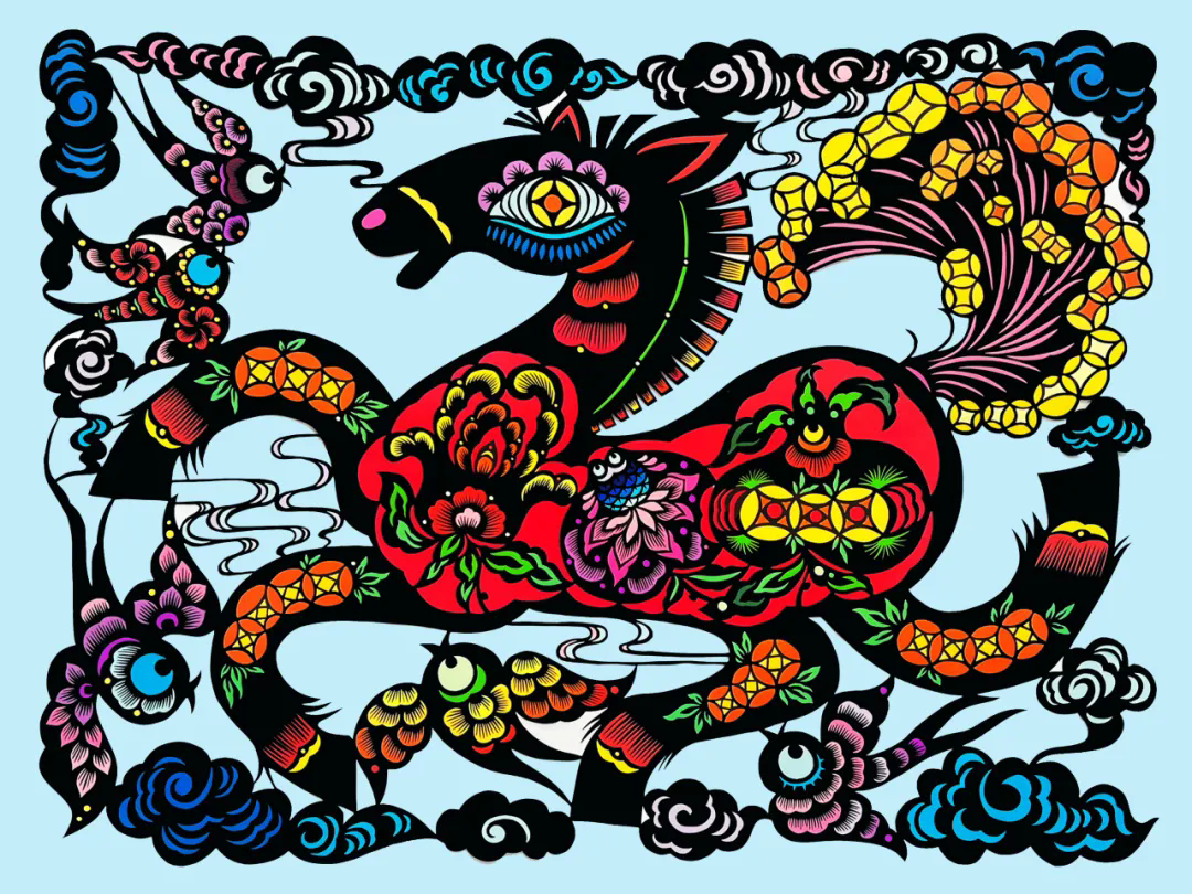 吕尚达《骏载三福 踏燕呈祥》(剪纸).webp.png